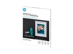 HP Premium Plus Photo Paper for Inkjet Printers, Glossy, Letter Size (8 1/2" x 11"), 80 Lb., Pack Of 25 Sheets (CR670A)