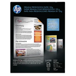 HP Premium Presentation Multi-Use Printer & Copy Paper, White, Letter (8.5" x 11"), 250 Sheets Per Pack, 32 Lb, 92 Brightness