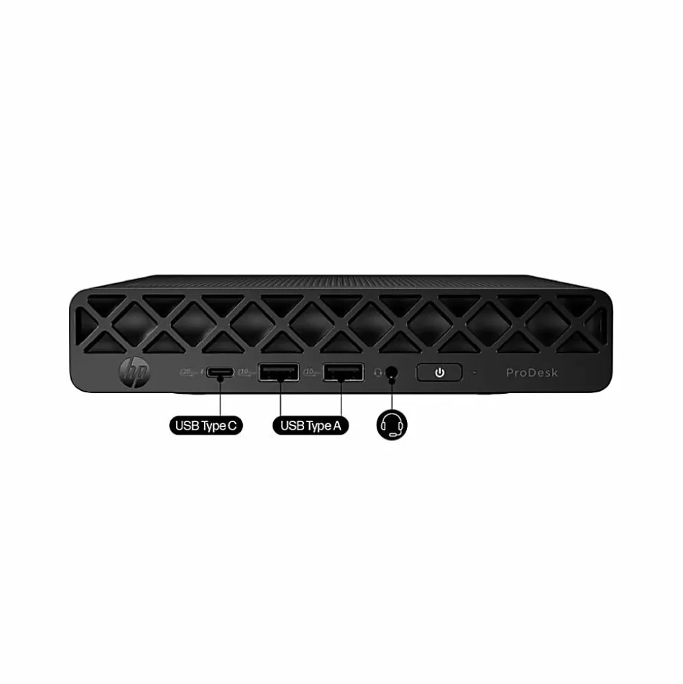 HP ProDesk 4 G1i Mini PC, Intel Core Ultra 5 235T, 16 GB, 512 GB PCI Express NVMe SSD, Jack Black, D32LZUTABA