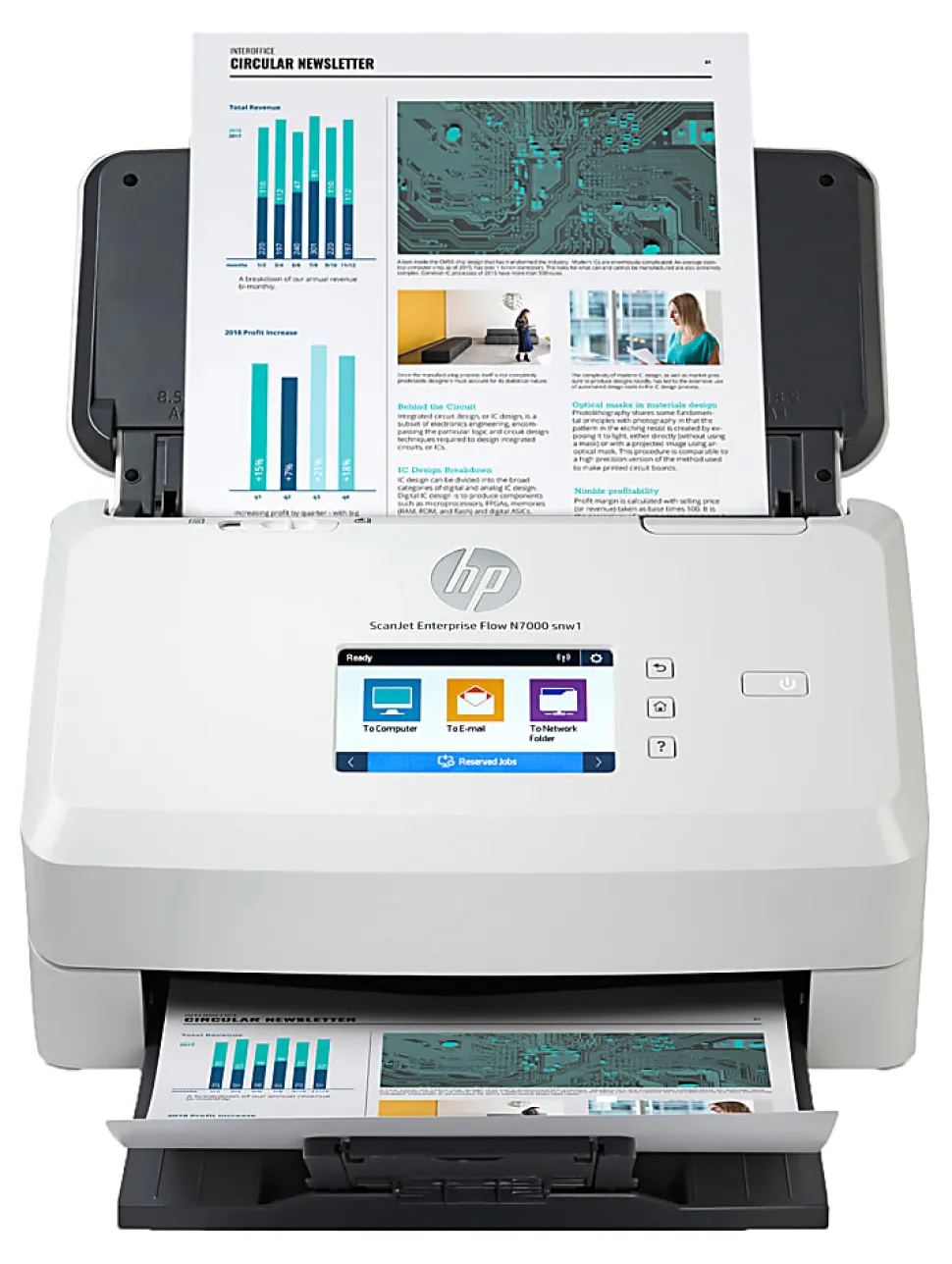 HP ScanJet Enterprise Flow N7000 snw1 Scanner, 7.5"H x 12.2"W x 7.8"D, 6FW10A#BGJ