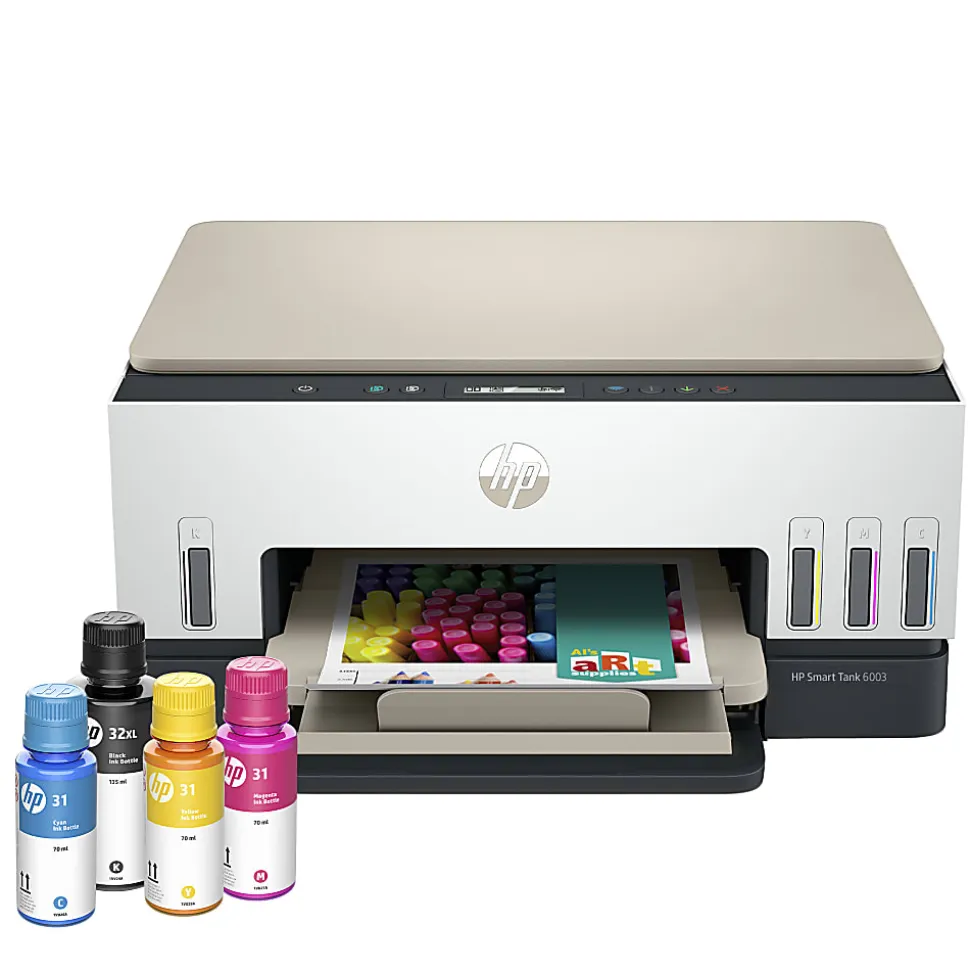 HP Smart Tank 6003 Wireless All-in-One Cartridge-free Ink Tank Printer with up to 3 years of ink included, AI-capable (9B5C8A)