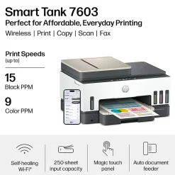 HP Smart Tank 7603 Wireless All-in-One Cartridge-free Ink Tank Printer with up to 3 years of ink included, AI-capable (9B5D1A)