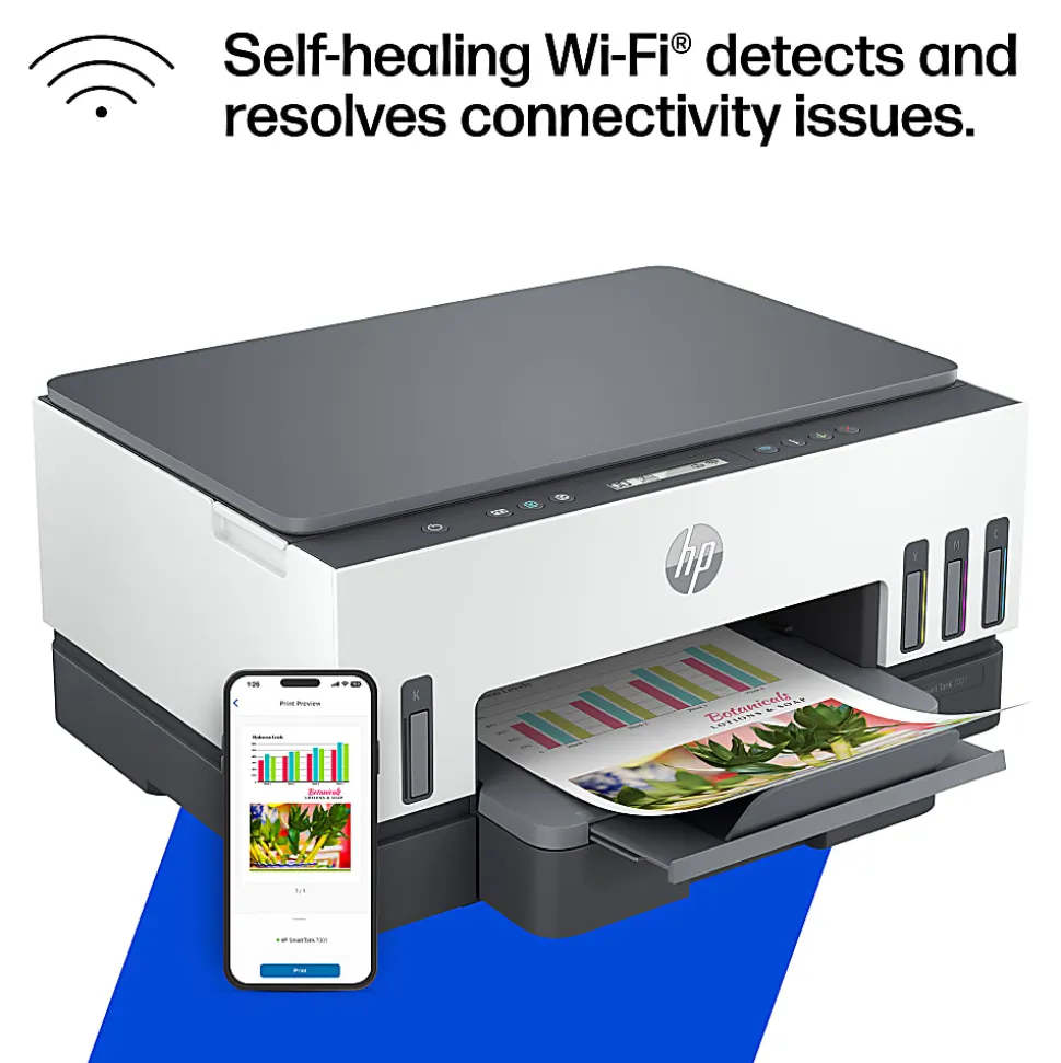 HP Smart Tank 7001 Wireless All-in-One Cartridge-free Ink Tank Printer with up to 3 years of ink included, AI-capable (28B49A)