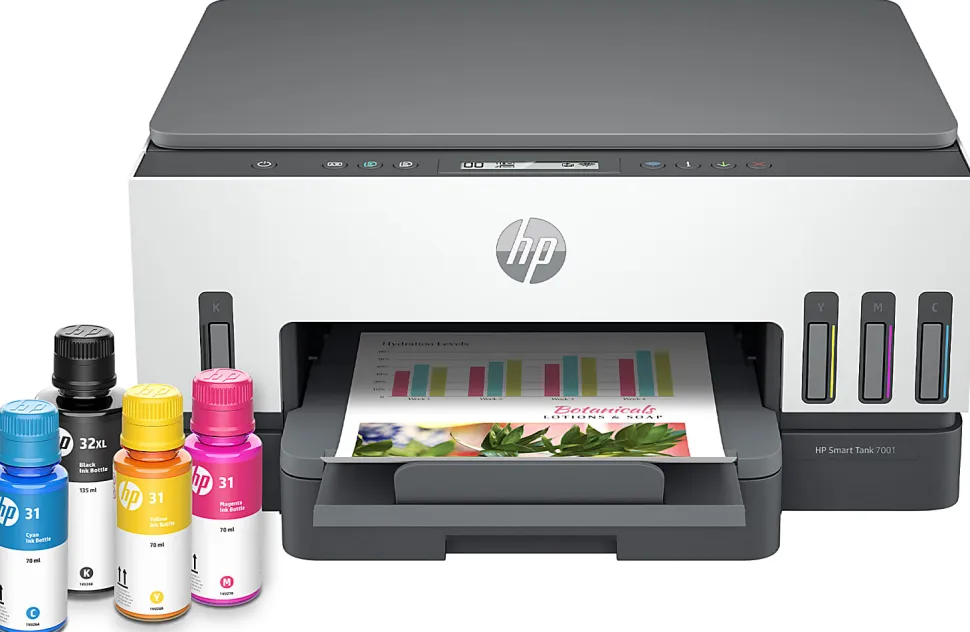 HP Smart Tank 7001 Wireless All-in-One Cartridge-free Ink Tank Printer with up to 3 years of ink included, AI-capable (28B49A)