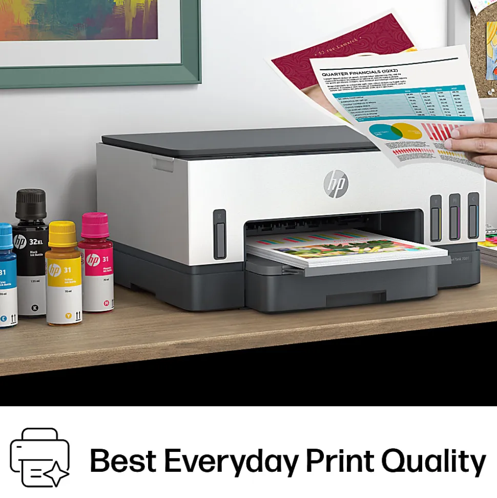 HP Smart Tank 7001 Wireless All-in-One Cartridge-free Ink Tank Printer with up to 3 years of ink included, AI-capable (28B49A)