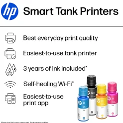 HP Smart Tank 6001 Wireless All-in-One Cartridge-free Ink Tank Printer with up to 3 years of ink included, AI-capable (2H0B9A)
