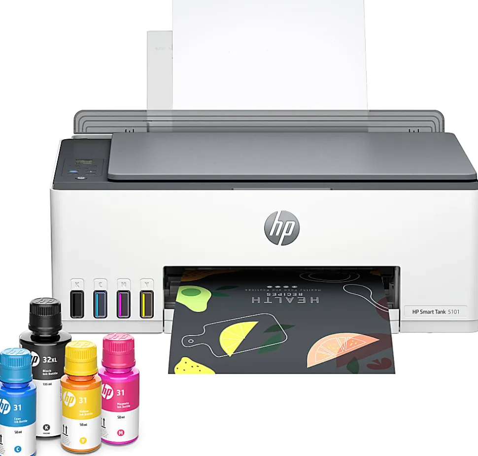 HP Smart Tank 5101 Wireless All-in-One Cartridge-free Ink Tank Printer with up to 3 years of ink included, AI-capable (1F3Y0A)