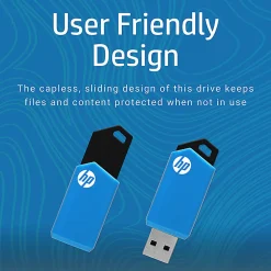 HP v150w USB 2.0 Flash Drive, 32GB, Blue