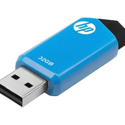 HP v150w USB 2.0 Flash Drive, 32GB, Blue