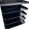 Huron Horizontal Slots Desk Organizer, 5 Compartment(s), Horizontal, 12"H x 8.75"W x 12"D, Durable, Black, Steel