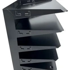 Huron Horizontal Slots Desk Organizer, 5 Compartment(s), Horizontal, 12"H x 8.75"W x 12"D, Durable, Black, Steel