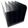Huron Vertical Desk Organizer, 4 Compartment(s), Vertical, 7.75"H x 11"W x 11"D, Durable, Black, Steel