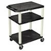 H. Wilson Luxor Tuffy 3-Shelf Cart, 24"W x 18"D, Black