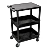 H. Wilson Plastic Tub Cart, 36 1/16"H x 24"W x 18"D, Black
