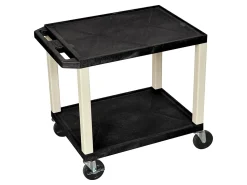 H. Wilson 26" Plastic Utility Cart, 26"H x 24"W x 18"D, Black