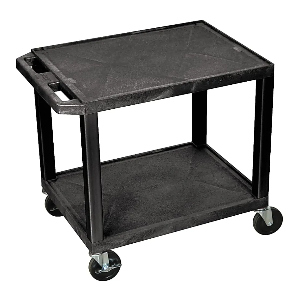 H. Wilson 26" Plastic Utility Cart, 26"H x 24"W x 18"D, Black