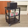 H. Wilson 3-Shelf Plastic Specialty Utility Cart, 34"H x 24"W x 18"D, Black Shelves/Black Legs