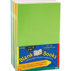Hygloss Mighty Brights™ Blank Paperback Books, 5" x 8", 32 Pages (16 Sheets), Assorted Colors, Pack Of 20