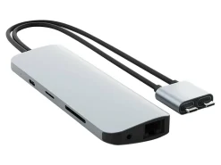 HyperDrive VIPER 10 in 2 USB C Hub, 5/8"H x 1 15/16"W x 5 11/16"D, Silver, HD392 SILVER