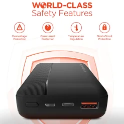 HyperGear USB-C Fast Charge Power Bank For iPhone® And Android, Black, 15458