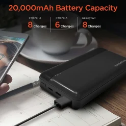 HyperGear USB-C Fast Charge Power Bank For iPhone® And Android, Black, 15458