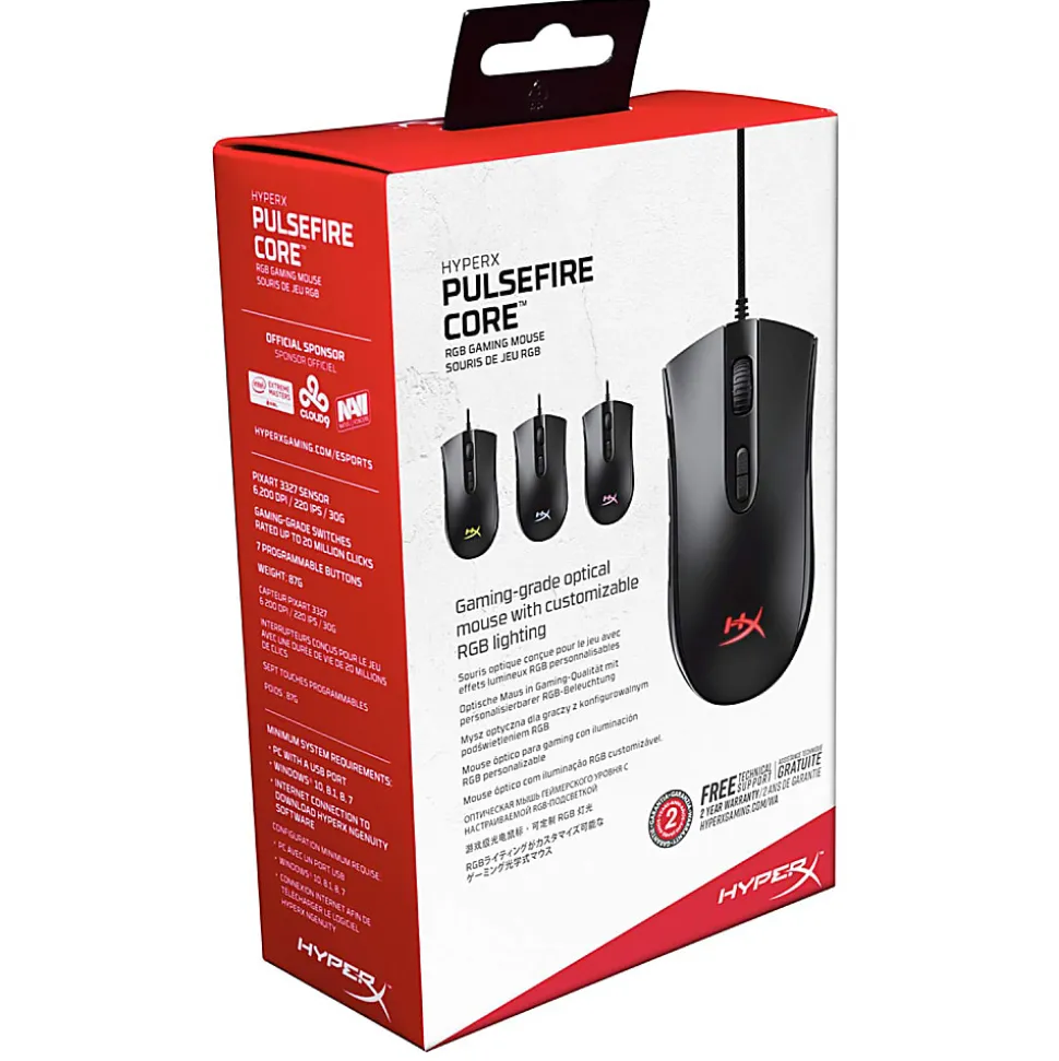 HyperX Pulsefire Core RGB Gaming Mouse, Black, HXMC004B