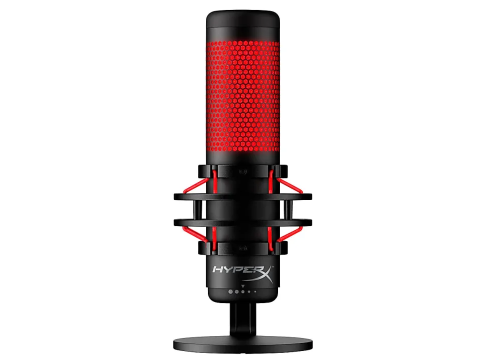 HyperX QuadCast USB Microphone, Red/Black, 4P5P6AA
