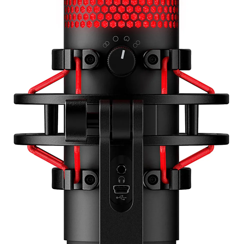 HyperX QuadCast USB Microphone, Red/Black, 4P5P6AA