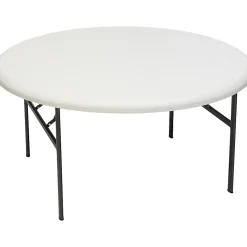 Iceberg Indestruct-Table Too Round Folding Table, 29"H x 60"D, Platinum/Gray