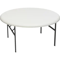 Iceberg Indestruct-Table Too Round Folding Table, 29"H x 60"D, Platinum/Gray