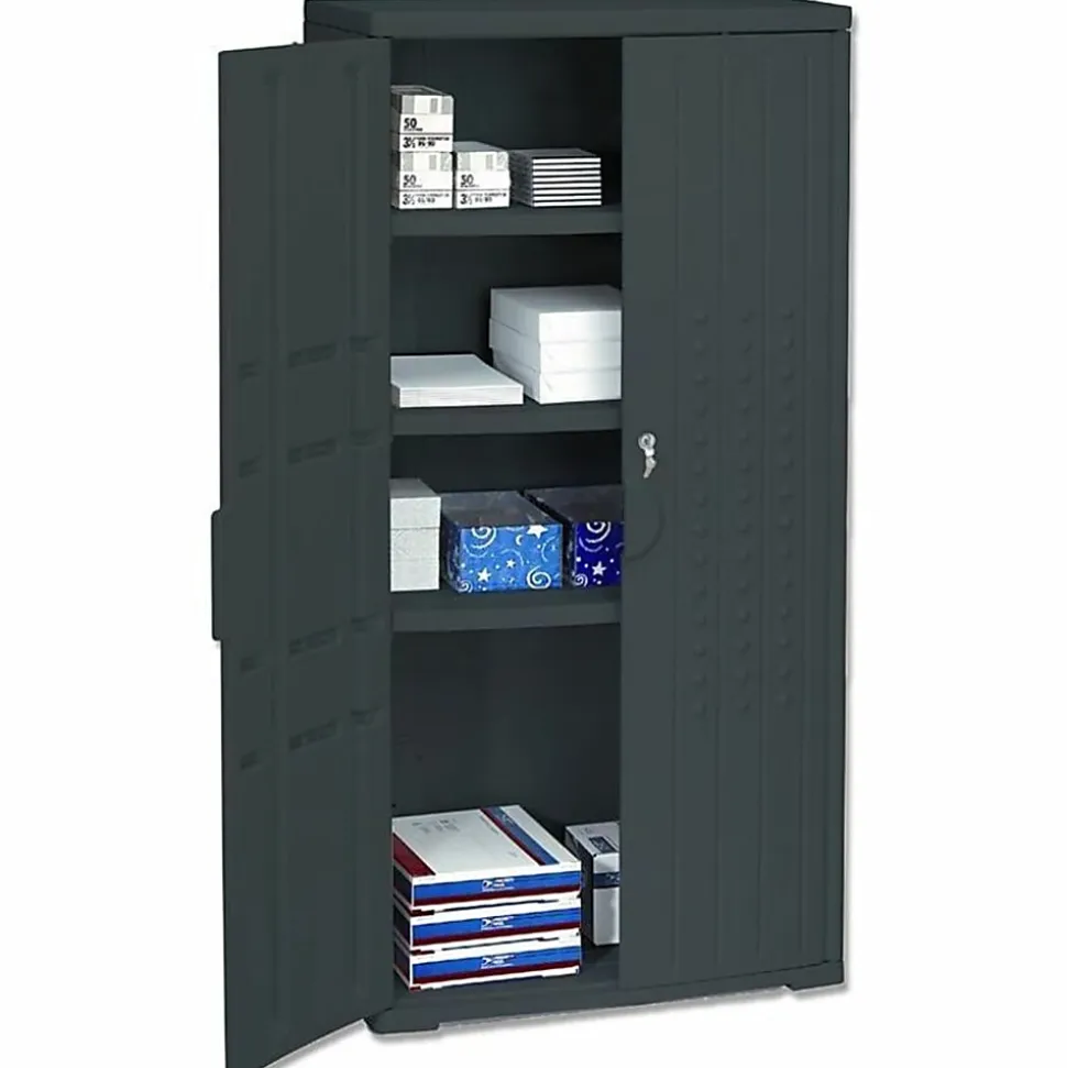 Iceberg OfficeWorks™ 66" High Storage Cabinet, Black
