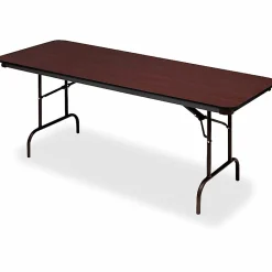 Iceberg Premium Wood Laminate Folding Table, Rectangular, 96"W x 30"D, Mahogany/Brown