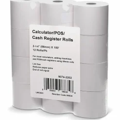 ICONEX 2-1/4"x150' Blended Bond Paper Roll - 2 1/4" x 150 ft - White - 12 / Pack