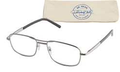 ICU Eyewear DDE Men's Reader Glasses, Silver, +2.00