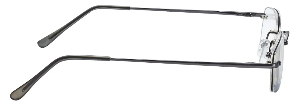 ICU Eyewear Men's Rimless Reading Glasses, Gunmetal, 2.25x