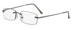 ICU Eyewear Men's Rimless Reading Glasses, Gunmetal, 2.25x