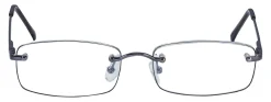 ICU Eyewear Men's Rimless Reading Glasses, Gunmetal, 2.25x