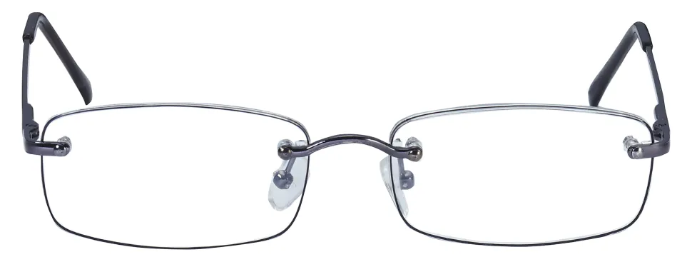 ICU Eyewear Men's Rimless Reading Glasses, Gunmetal, 2.25x
