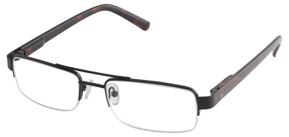 ICU Eyewear Men's Rimless Reading Glasses, Black, 2.25x