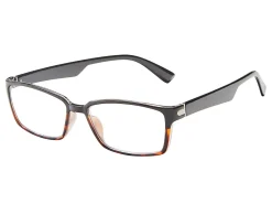 ICU Eyewear Rectangular Reading Glasses, Black, +2.00