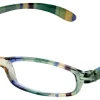 ICU Eyewear Rectangular Striped Reading Glasses, Green, +2.00