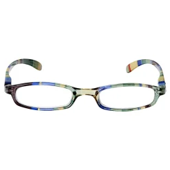 ICU Eyewear Rectangular Striped Reading Glasses, Green, +1.25