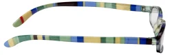 ICU Eyewear Rectangular Striped Reading Glasses, Green, +1.25