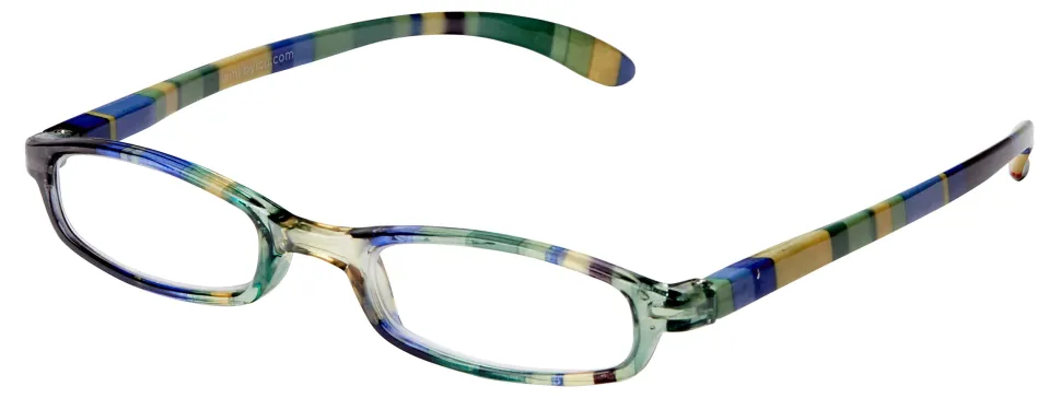 ICU Eyewear Women's Striped Reading Glasses, Multicolor, 1.75x