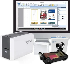 IDP SMART-21S Desktop Color ID Card Printer Bundle