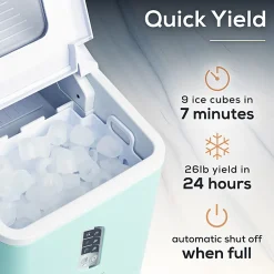 Igloo Automatic Self-Cleaning 26 Lb Ice Maker, Aqua, Total Qty 1