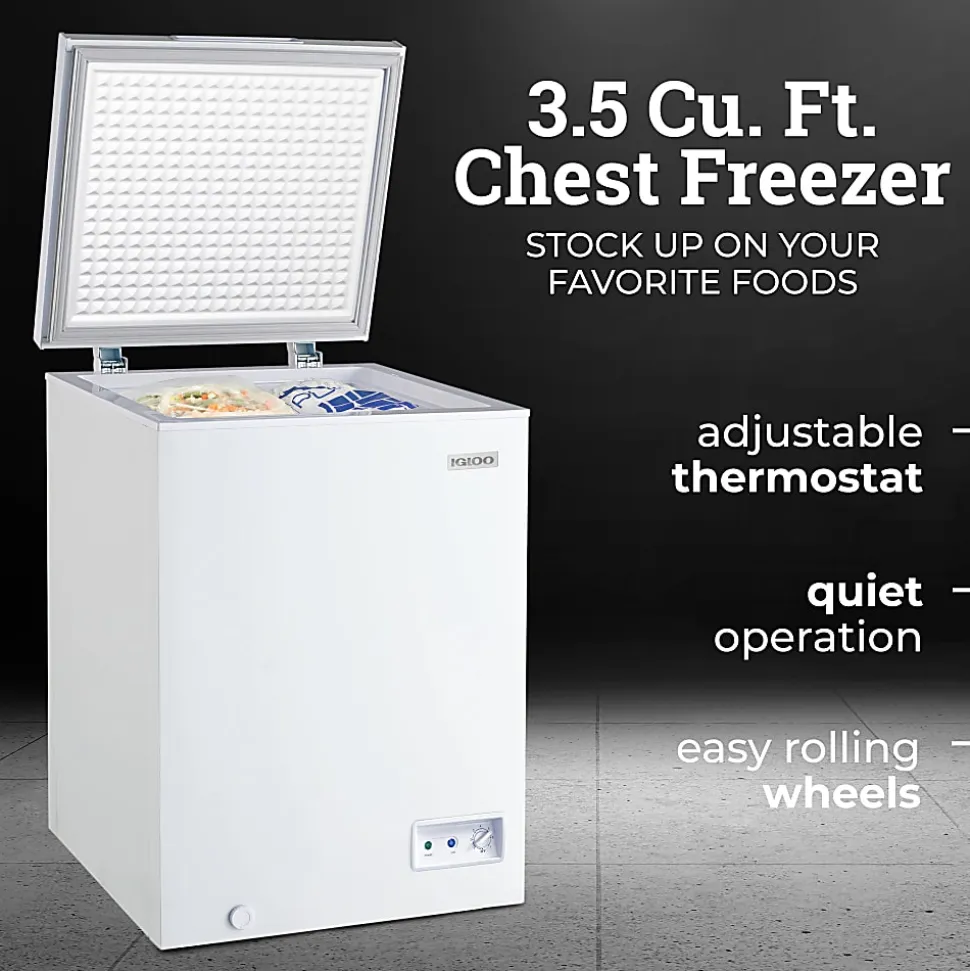 Igloo Chest Freezer, 3.5 Cu. Ft., White