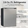 Igloo 2.6 Cu. Ft. Mini Single Door Refrigerator Freezer, Platinum