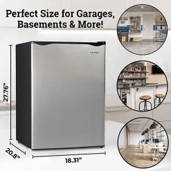Igloo 2.6 Cu. Ft. Mini Single Door Refrigerator Freezer, Platinum