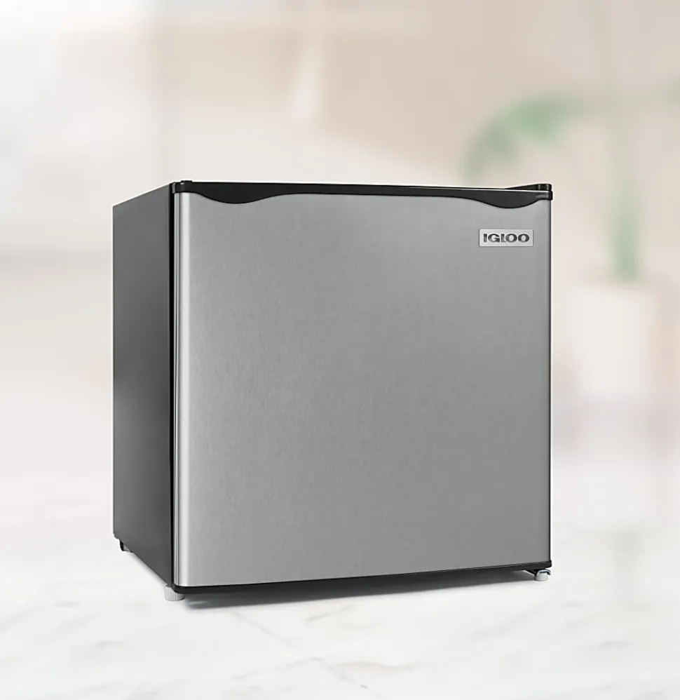 Igloo 1.6 Cu. Ft. Single-Door Mini Refrigerator With Freezer, Platinum